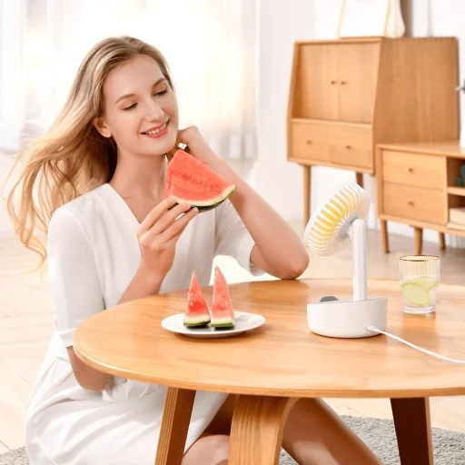 Baseus Hermit 2 az 1-ben asztali vezeték nélküli töltő oszcilláló ventilátorral, fehér (WXYZ-B02) - 5