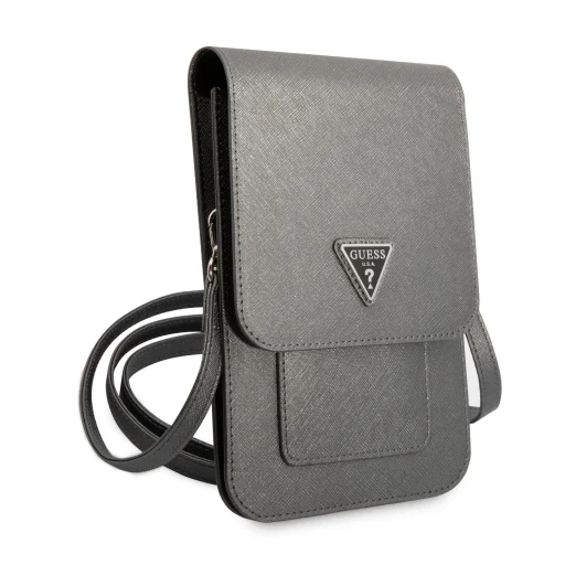 Guess GUWBSATMGR Saffiano Triangle Logo telefontáska szürke - 4