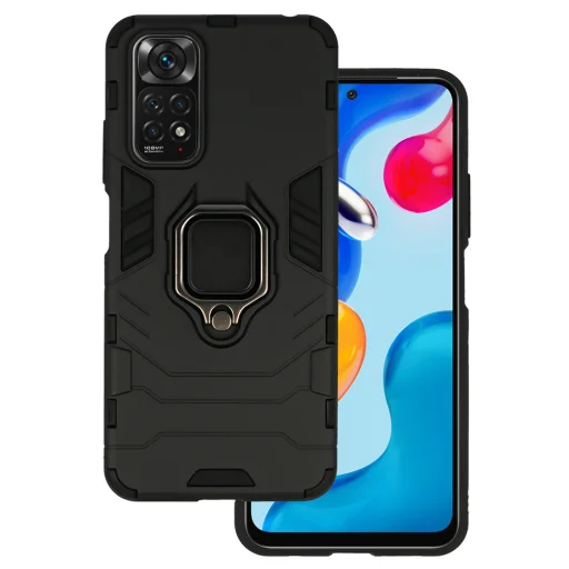 Xiaomi Redmi Note 11/Note 11S Ring Armor tok kihajtható támasszal fekete - 1