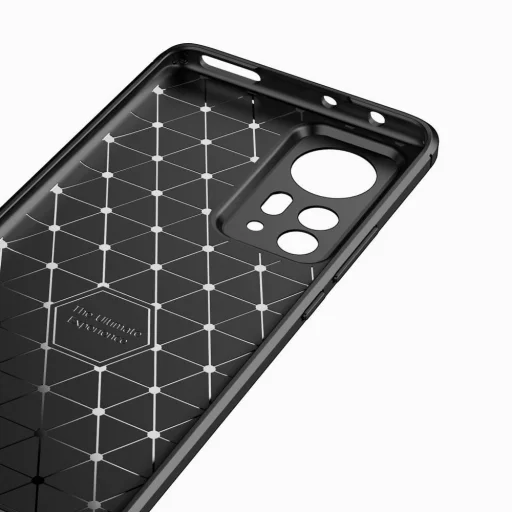 Xiaomi 12 Pro Tech-Protect carbon mintájú TPU tok fekete - 8