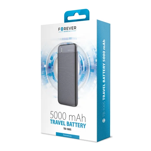 Forever TB-100S Power Bank 5000mAh USB + USB type C + Micro USB fekete - 6