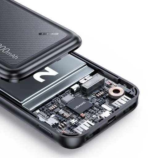 Usams US-CD168 Power Bank 20000mAh PB60 22.5W 2xUSB QC3.0 + USB-C PD3.0 + Micro USB fekete - 7