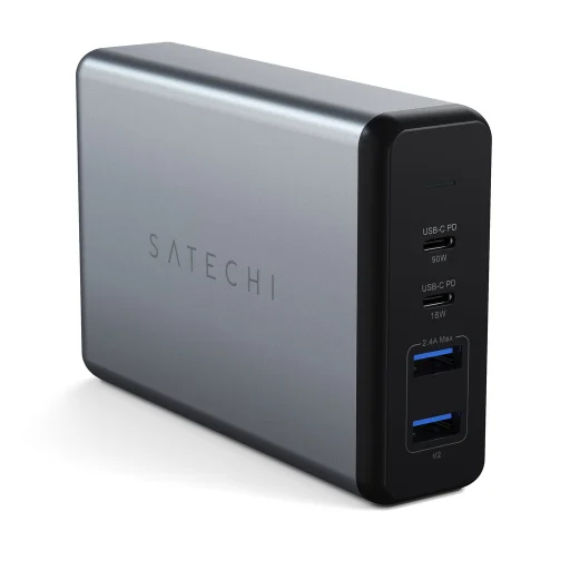 Satechi 108W Type-C MultiPort Travel Charger, hálózati töltő adapter (1x USB-C PD, 2x USB3.0, 1x Qualcomm 3.0) - asztroszürke (ST-TC108WM) - 7