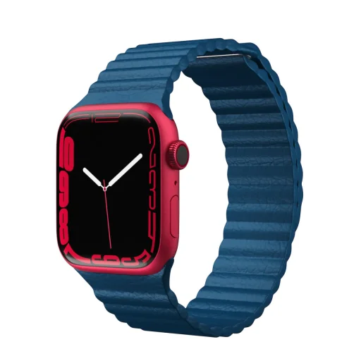 Apple Watch 4/5/6/7/8/SE/Ultra (42/44/45/49mm) Next One bőr óraszíj farmerkék (AW-4244-LTHR-BLU) - 1