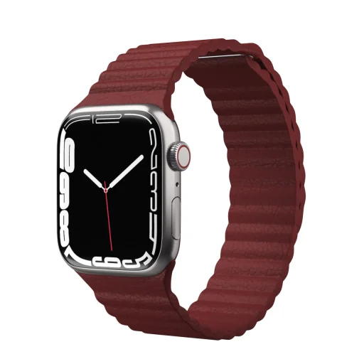 Apple Watch 4/5/6/7/8/SE/Ultra (42/44/45/49mm) Next One bőr óraszíj bordó (AW-4244-LTHR-CRT) - 1