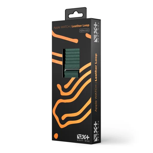 Apple Watch 4/5/6/7/8/SE/Ultra (42/44/45/49mm) Next One bőr óraszíj levélzöld (AW-4244-LTHR-GRN) - 6