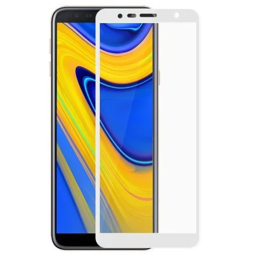 Samsung Galaxy J6 Plus 2018 5D kijelzővédő üvegfólia fehér - 1