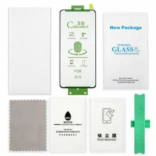 Huawei Y6P Prémium flex 9H kijelzővédő üvegfólia kerámiával fekete - 2