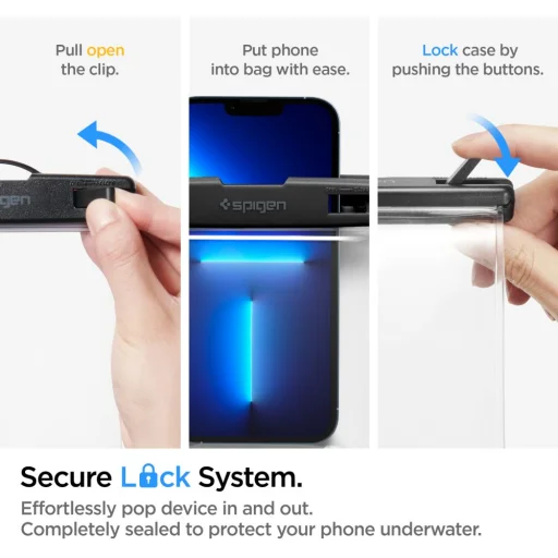 Spigen A601 vízálló univerzális  telefontok crystal clear - 10