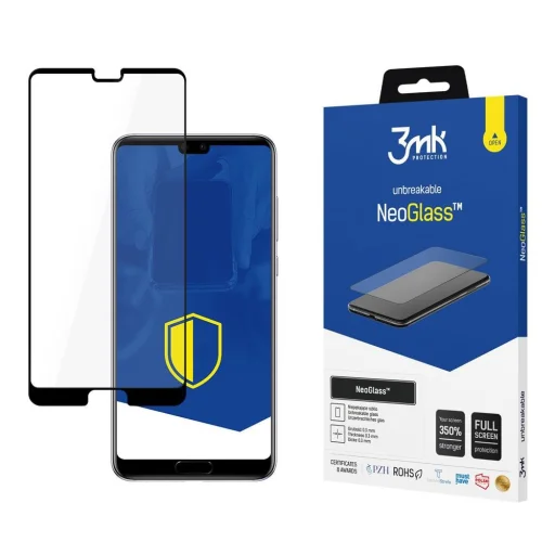 Huawei P20 3MK NeoGlass kijelzővédő üvegfólia fekete - 1