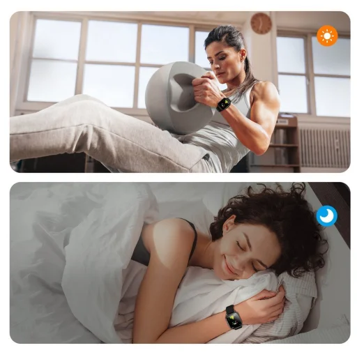 Joyroom okosóra /aktivitás mérő 46 mm szilikon fekete szíjjal (JR-FT1) - 11