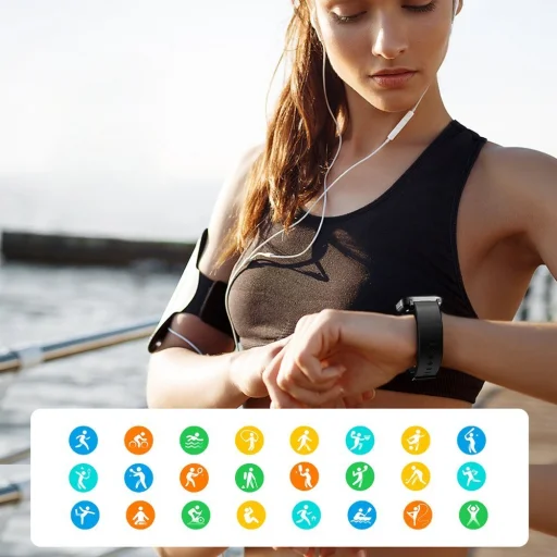 Joyroom okosóra /aktivitás mérő 46 mm szilikon fekete szíjjal (JR-FT1) - 6