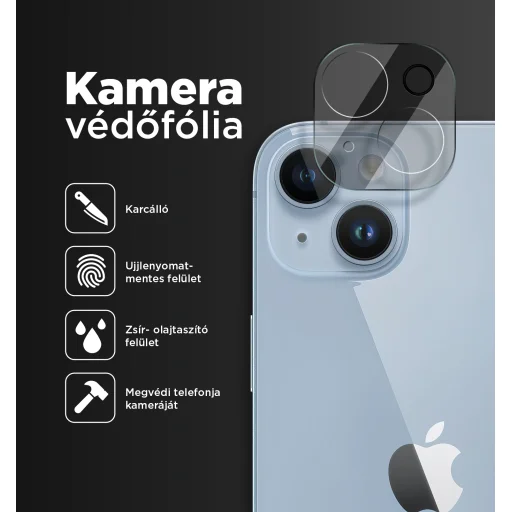 iPhone 14 / 14 Plus kamera lencse védő üvegfólia 3D 1db Alphajack - 3