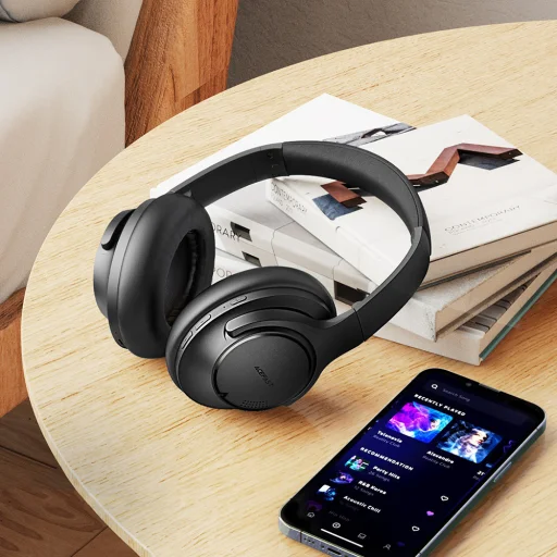 Acefast vezeték nélküli fejhallgató Bluetooth 5.0 Hybrid ANC (aktív zajcsökkentés) vízálló IPX4 fekete (H1) - 4