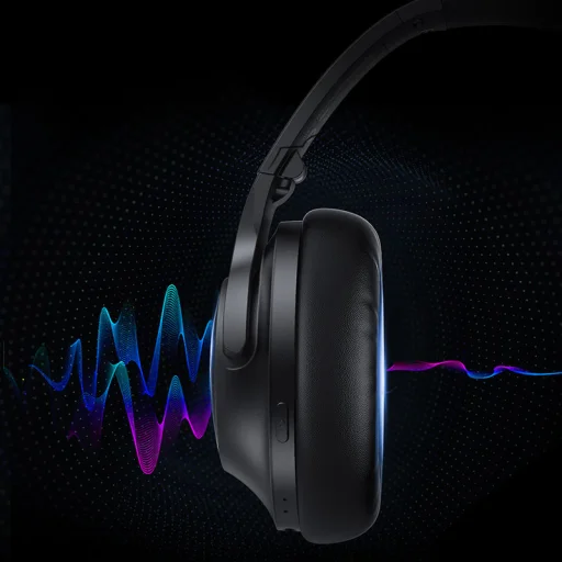 Acefast vezeték nélküli fejhallgató Bluetooth 5.0 Hybrid ANC (aktív zajcsökkentés) vízálló IPX4 fekete (H1) - 3