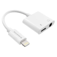 Borofone adapter BV12 Lightning - Lightning + jack 3.5 mm fehér