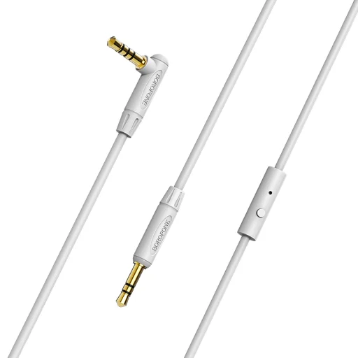 Borofone BL5 kábel 3.5 mm jack - 3.5 mm jack mikrofonnal 1m szürke - 5