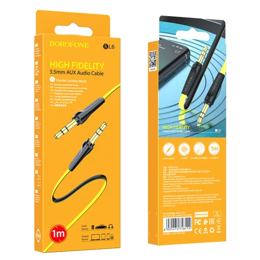 Borofone BL6 kábel 3.5 mm jack - 3.5 mm jack 1m sárga - 4