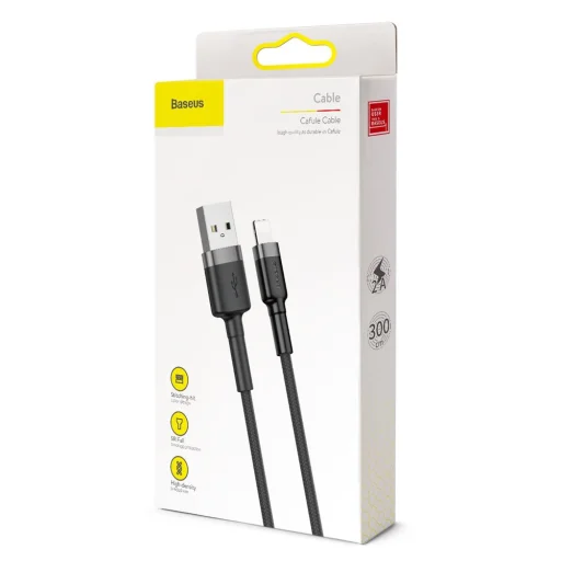 USB Lightning kábel - 2A 3m Baseus  fekete-szürke - 10