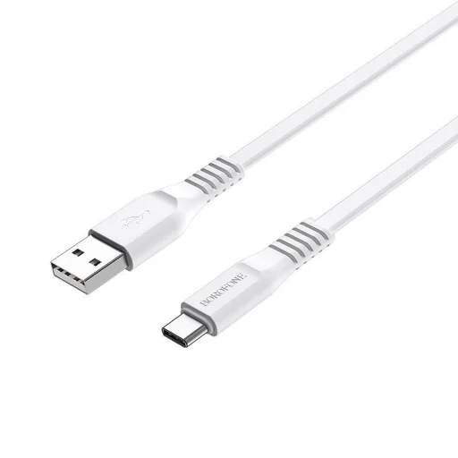 USB Type-C- Borofone BX23 Wide Power Kábel - 2,4A 1m fehér - 1