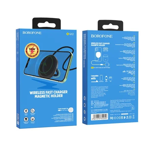 Borofone Vezeték Nélküli Indukciós Töltő BQ12 Mágneses 15W fekete - 6