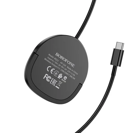Borofone Vezeték Nélküli Indukciós Töltő BQ12 Mágneses 15W fekete - 2