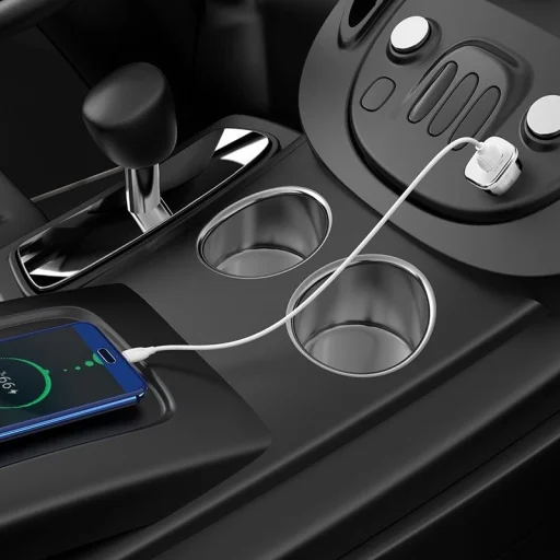 USB QC 3.0 18W 3A Autós Töltő Borofone BZ12A Lasting Power fehér - 4