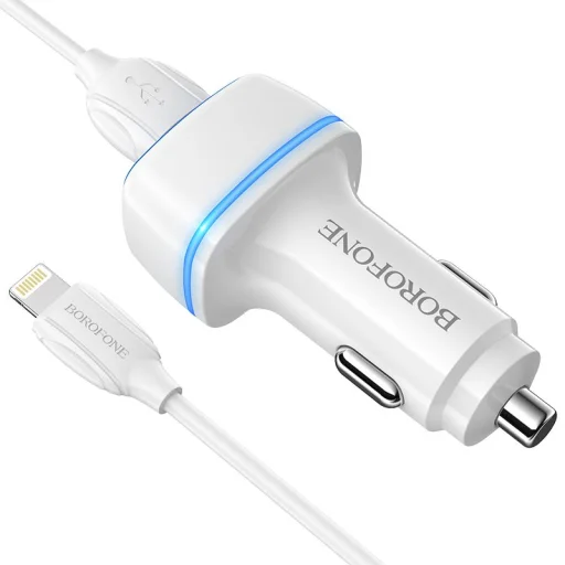  Borofone Autós Töltő USB Lightning Kábellel BZ14 Max - 2xUSB - 2,4A  - 2