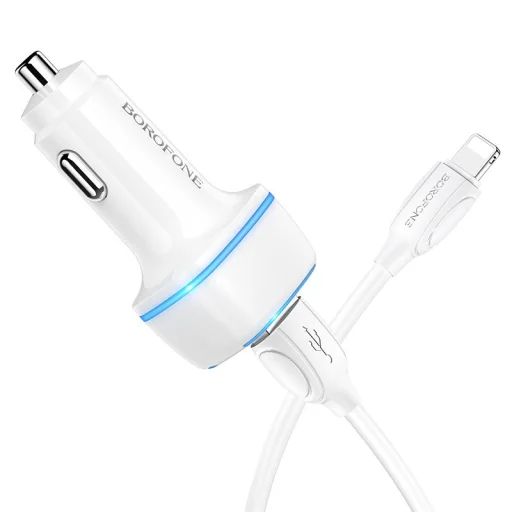  Borofone Autós Töltő USB Lightning Kábellel BZ14 Max - 2xUSB - 2,4A  - 3