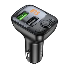 Borofone BC41 Eminency FM Transmitter MP3, Bluetooth, - 2xUSB - QC 3.0 18W fekete