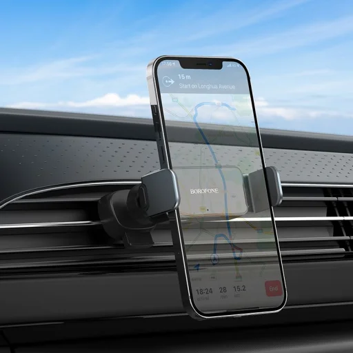 Borofone BH66 Smart Szellőzőre Szerelhető Elektromosan Nyitható Autós Tartó fekete - 8