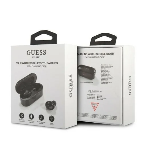 Guess TWS Vezeték Nélküli Stereo Fülhallgató Classic Logo Bluetooth 5.0 5H fekete - 5