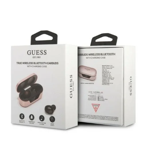 Guess TWS Vezeték Nélküli Stereo Fülhallgató Classic Logo Bluetooth 5.0 5H rózsaszín - 5