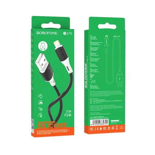 USB -  Lightning Kábel Borofone BX79 PD 20W 1m fekete - 5