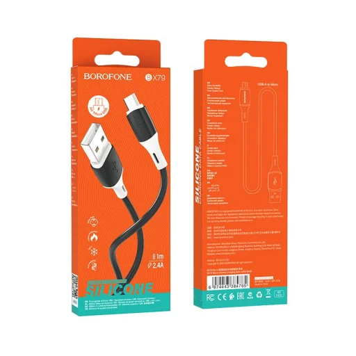 USB - Micro USB Kábel Borofone BX79 PD 20W 1m fekete - 5