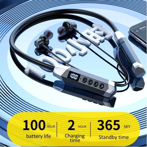 Bluetooth 5.2 nyakpántos vezeték nélküli fülhallgató mikrofonnal, zajszűrővel sportoláshoz, MicroSD TF HIGI T9A/ T13 - 4