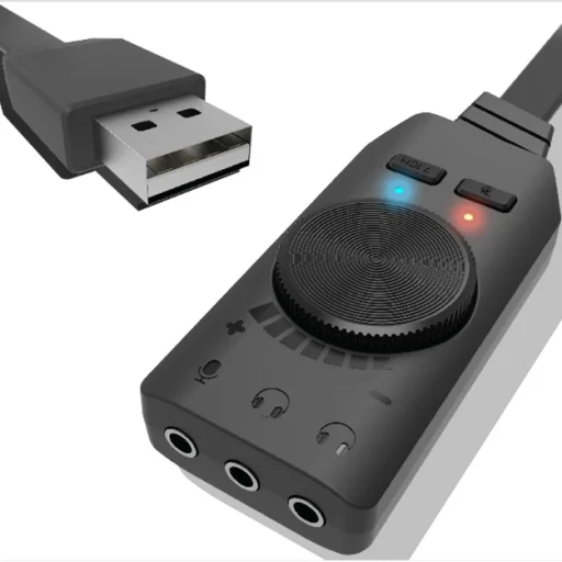 HGS3 külső USB 7.1 hangkártya dupla 3.5mm fejhallgató kimenettel - 2