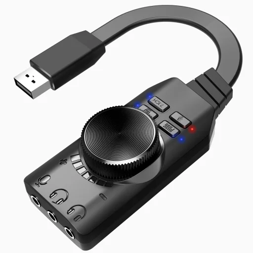 HGS3 külső USB 7.1 hangkártya dupla 3.5mm fejhallgató kimenettel - 1