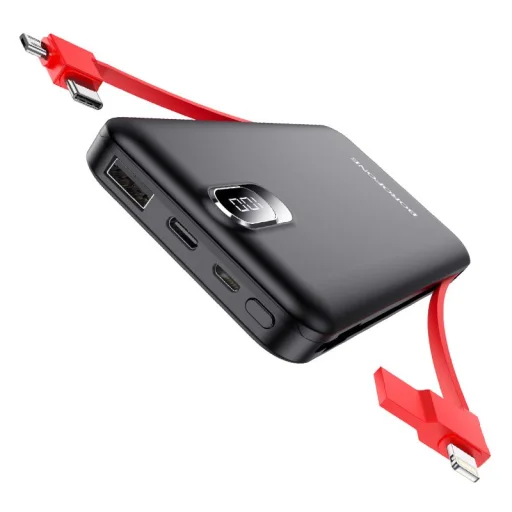 BOROFONE POWER BANK 10000MAH BJ2 BUENA - 1XUSB - Type-C, Micro USB és Lightning kábelekkel fekete - 1