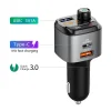 Bluetooth FM Transmitter, szivargyújtós autós töltő 1x USB, 1x USB QC3.0, 1x USB Type-C PD18W (C68) thumbnail
