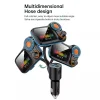 Bluetooth FM Transmitter, szivargyújtós autós töltő 1x USB, 1x USB QC3.0 színes kijelzővel, hangulatvilágítással (T831) thumbnail