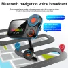 Bluetooth FM Transmitter, szivargyújtós autós töltő 1x USB, 1x USB QC3.0 színes kijelzővel, hangulatvilágítással (T831) thumbnail