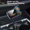 Bluetooth FM Transmitter, szivargyújtós autós töltő 1x USB, 1x USB QC3.0 színes kijelzővel, hangulatvilágítással (T831) thumbnail