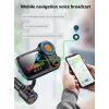 Bluetooth FM Transmitter, szivargyújtós autós töltő 1x USB, 1x USB QC3.0 színes kijelzővel, hangulatvilágítással (T831) thumbnail