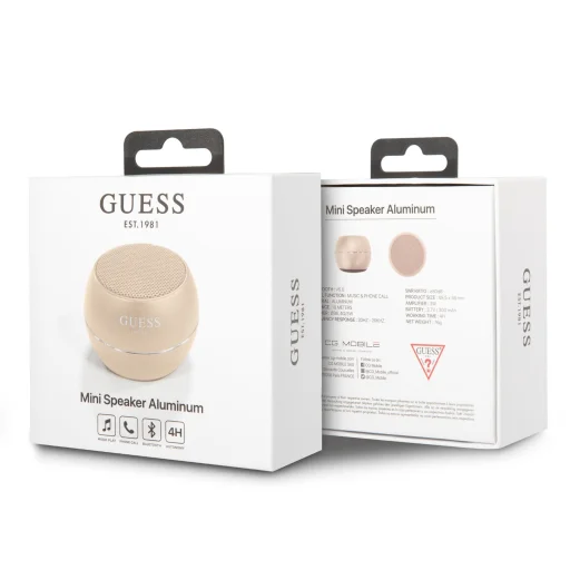 Guess Mini Bluetooth Hangszóró 3W 4H Arany - 4