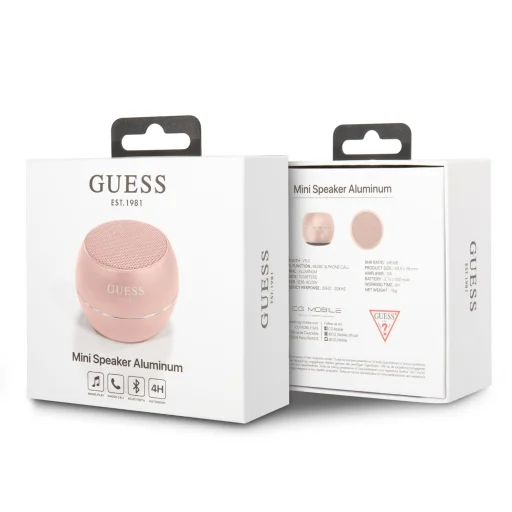 Guess Mini Bluetooth Hangszóró 3W 4H rózsaszín - 4