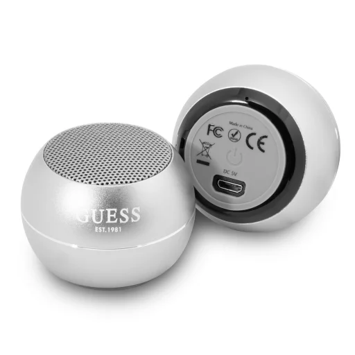 Guess Mini Bluetooth Hangszóró 3W 4H ezüst - 1