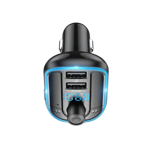 Bluetooth FM Transmitter, szivargyújtós autós töltő 2x USB 3.1A HIGI T829S - 6