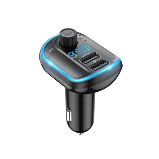 Bluetooth FM Transmitter, szivargyújtós autós töltő 2x USB 3.1A HIGI T829S - 4