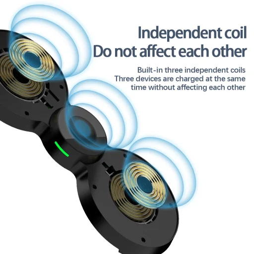 3 az 1-ben vezeték nélküli töltőállomás 15W gyorstöltés (iPhone, Airpods, Apple Watch) - 4